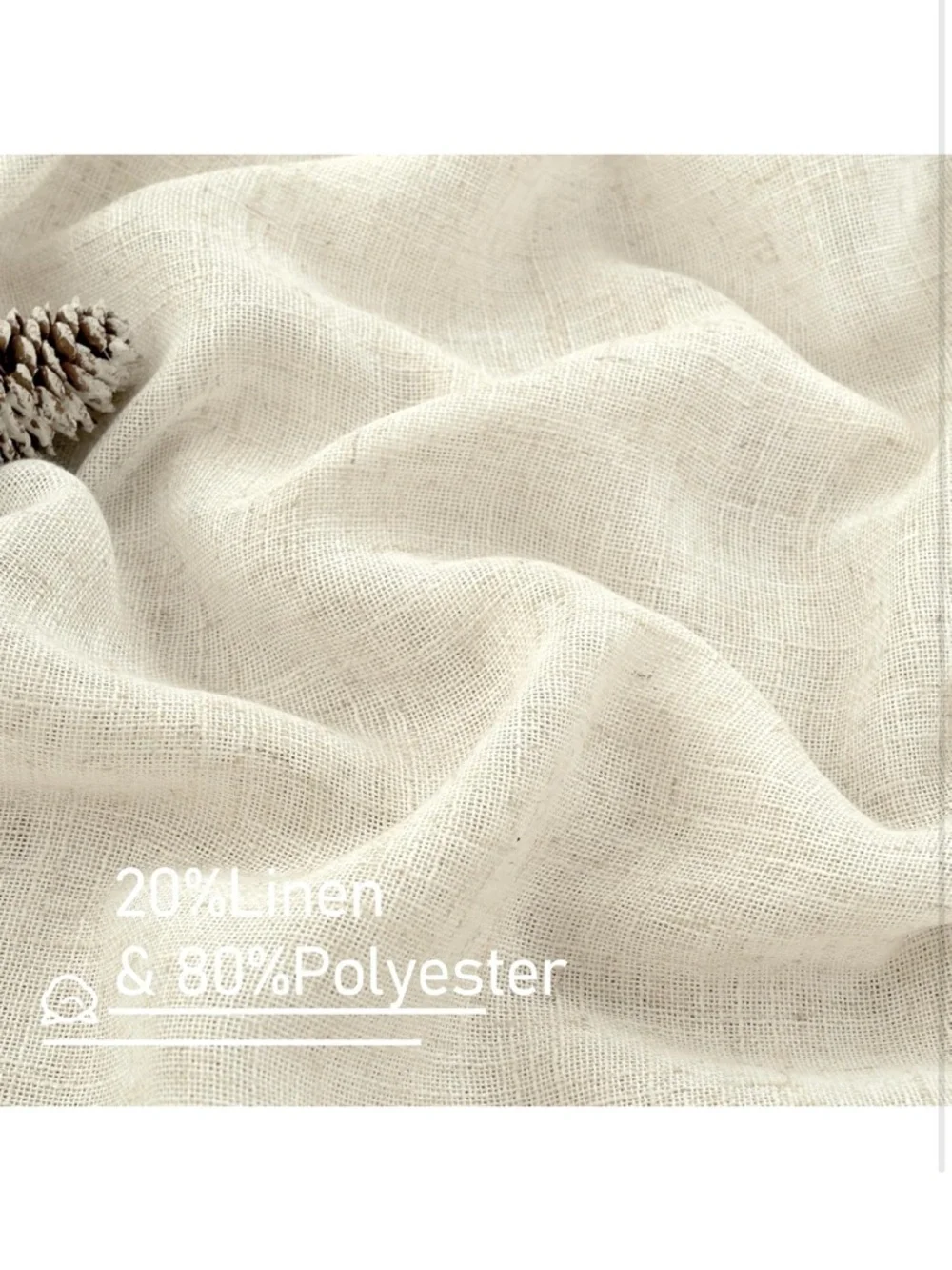 Lamit natural light filtering linen curtains 52 x 90” 2 panels